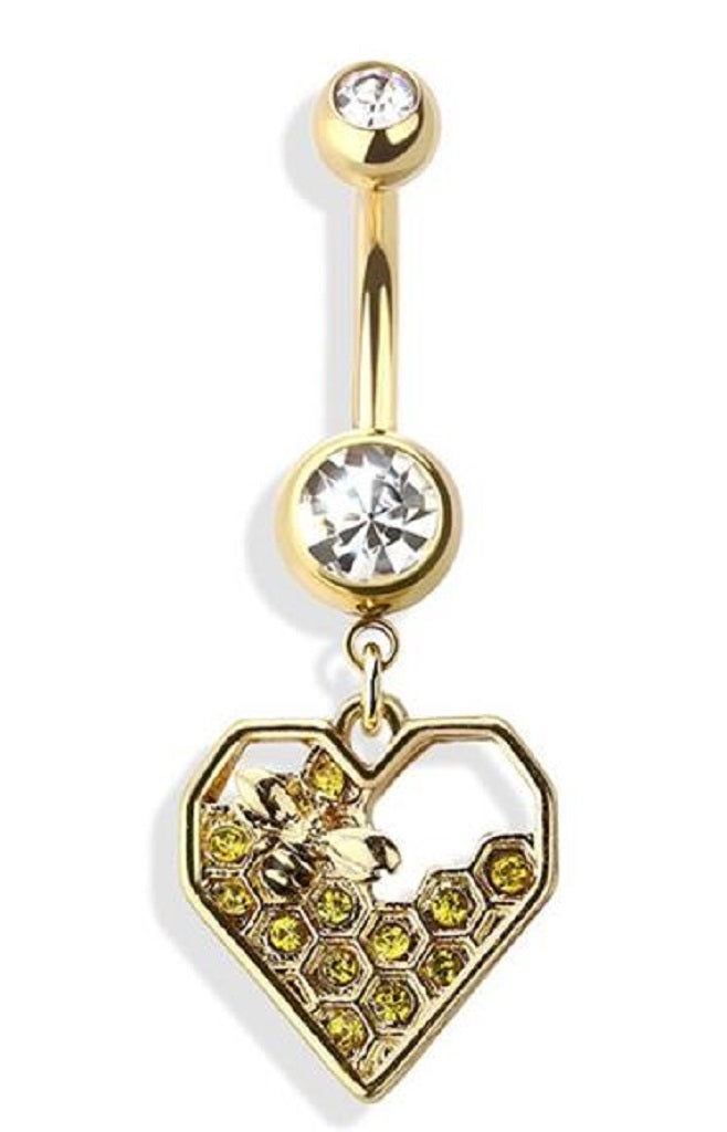 Belly Button Ring Navel Honey Comb and be dangling honeycomb