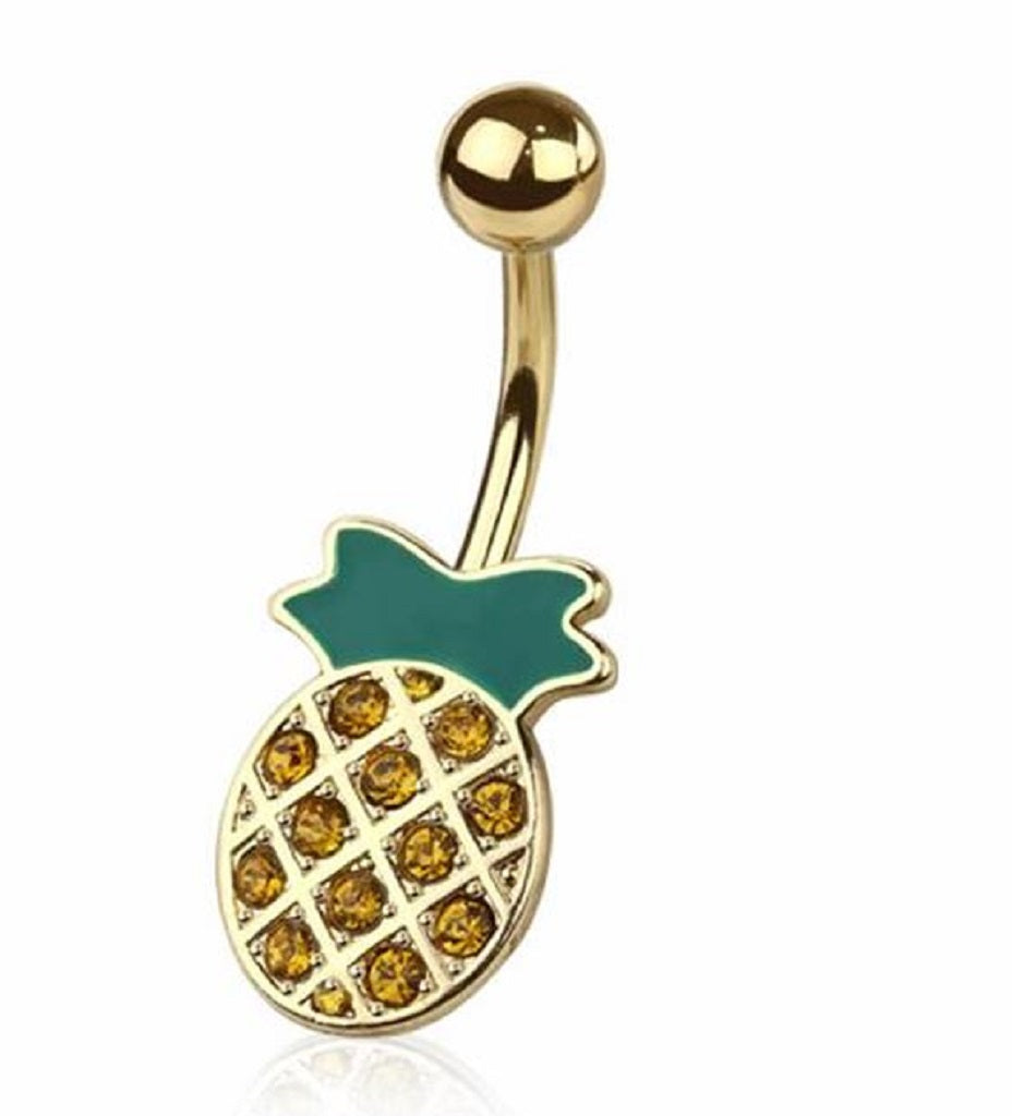 Belly Button Ring Navel Pineapple