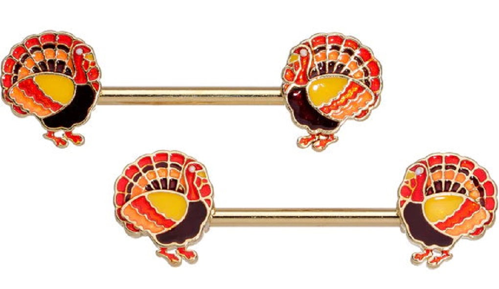 Nipple rings 316L Stainless Steel Turkey Shield Bar