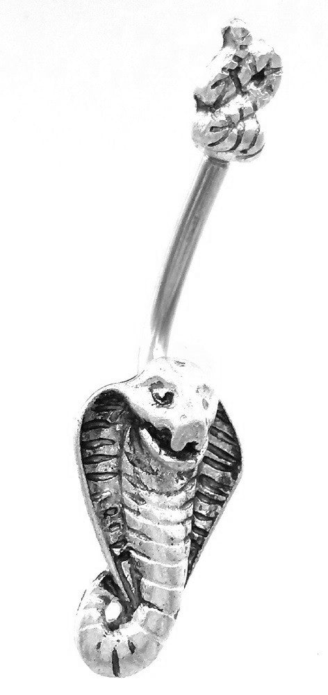 Belly Button Ring Navel King Cobra Leaf 316L surgical steel Body Jewelry