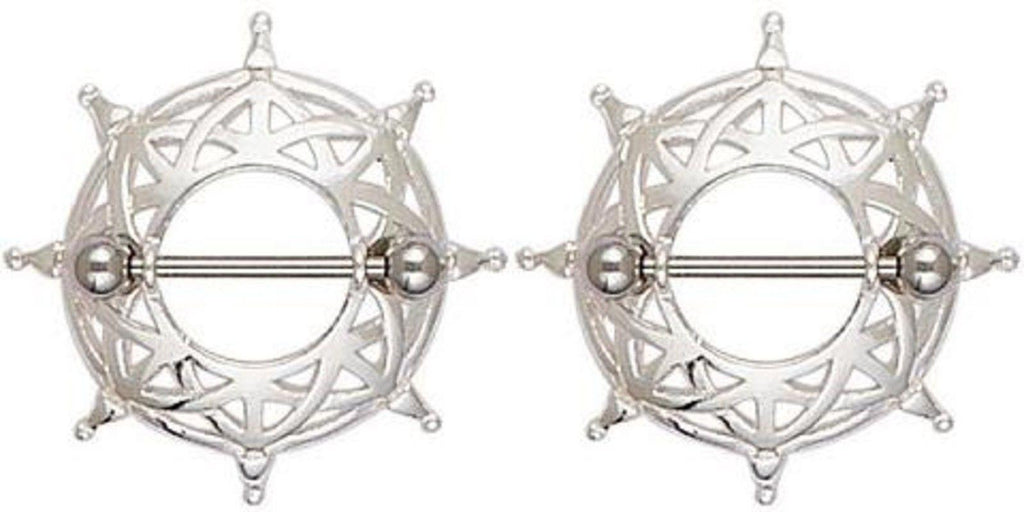 Nipple Ring Bars Gladiator Body Jewelry Pair 14 gauge sold as pair