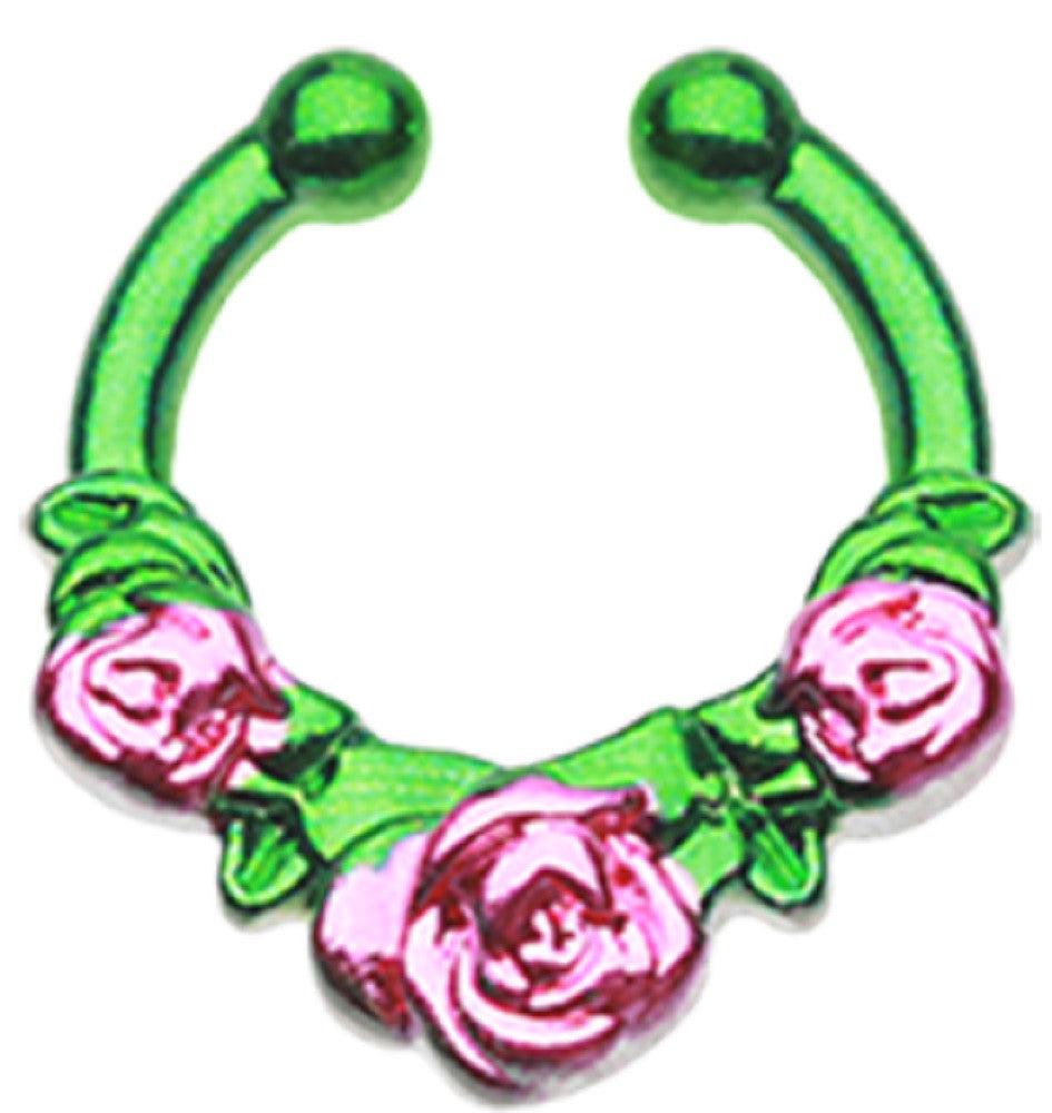 Colorline Rose Garden Icon Fake Septum Clip-On Ring