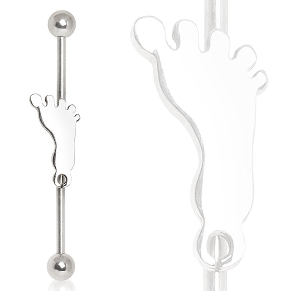 Industrial Barbell 316L Stainless SteelFootprint 1 1/2 14g