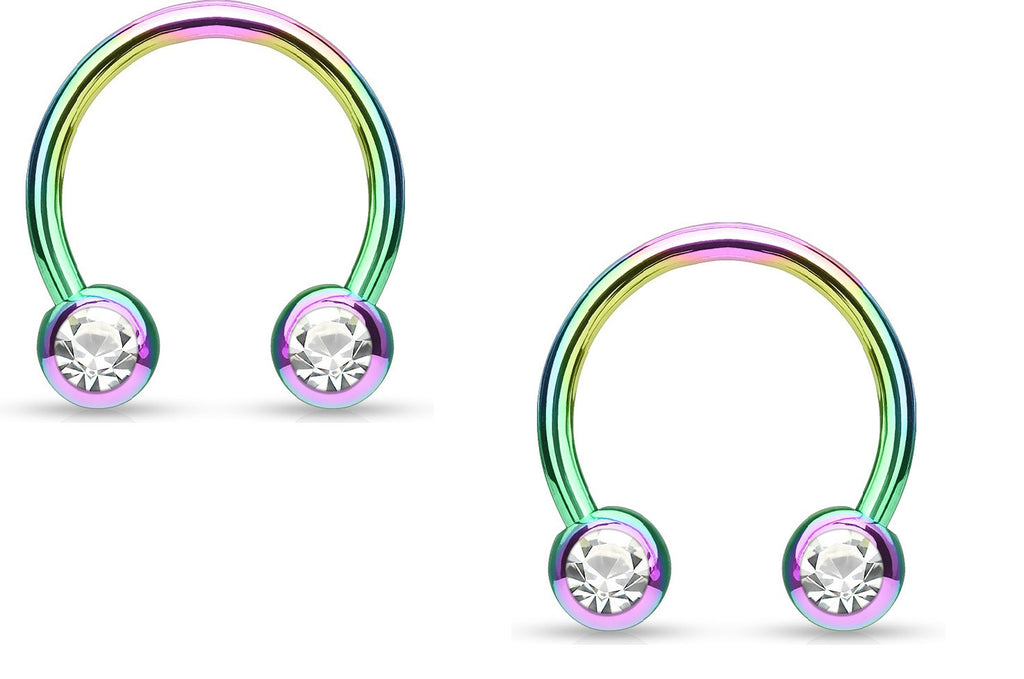 Nipple Surgical Steel Circular/Horseshoes For Nipple, Septum and Ear Cartilage Piercings Pair
