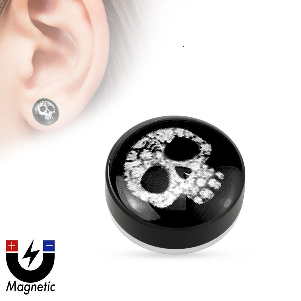Earrings Rings Magnetic skull Sold as a pair