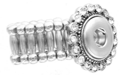 Adjustable Rhinestone Snaps Ring fit 18mm snap Button