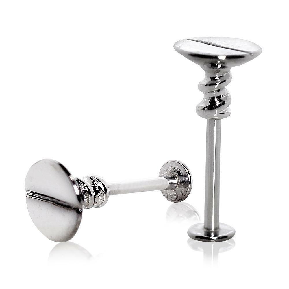 Body Accentz Labret Monroe Anchor 316L Surgical Steel Nail Screw Top 16g 5/16