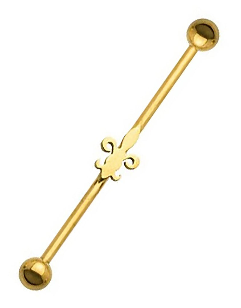 Industrial bar 316L Surgical 14g 38mm-1-1/2'' Industrial Barbell Fleur De Lis