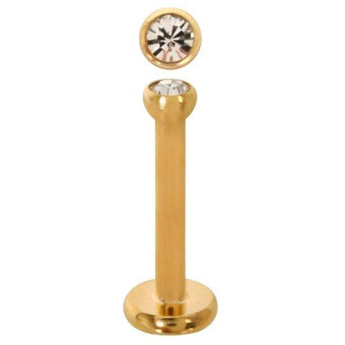Body Accentz Labret Monroe CZ Gold Plated body jewelry piercing lip chin tragus Ring 16g