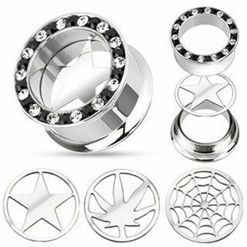 Earrings Rings 316L Surgical Steel Interchangeable 4-in-1 plug 1/2''