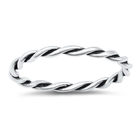 Body Accentz .925 Sterling Silver Twisted Band Ring (3)