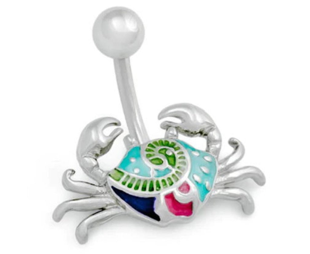 Belly Button Ring Navel 14g 3/8? Folky Crab