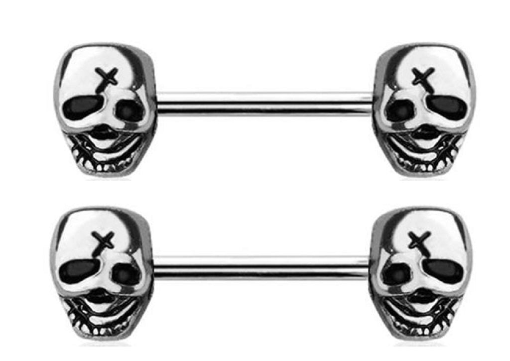 Nipple Ring Skull Head Setting Nipple Barbell Pair
