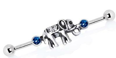 Industrial Barbell 316L Stainless Steel Lucky Elephant 1/2 14g