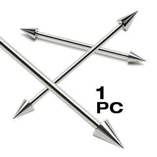 EyeBrow Ring Straight Spike Industrial bar or Nipple ring Sold as pairs - 16