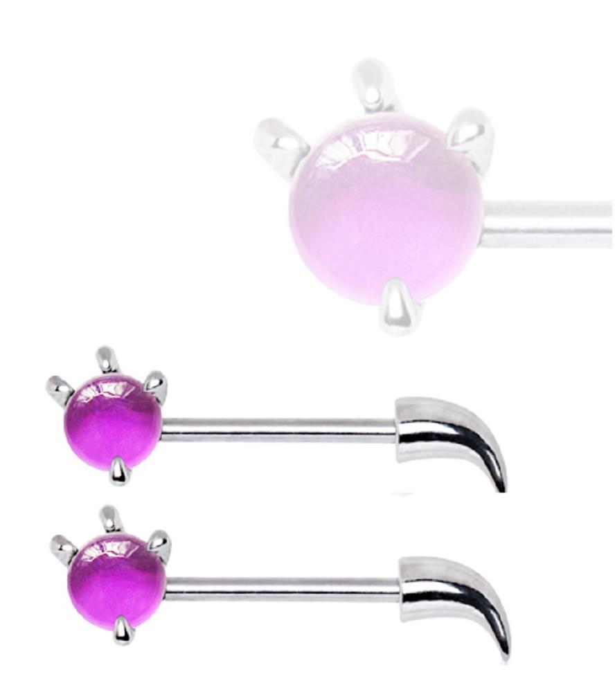 Body Accentz Nipple Ring Bar Shield Dragon's Orb and Claw Pair