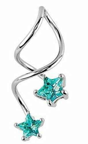 Body Accentz® Belly Button Ring Navel Spiral Star Body Jewelry Dangle 14 ...