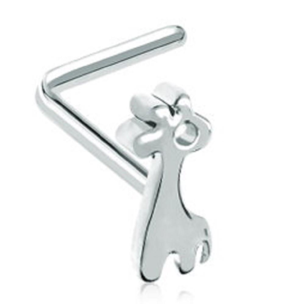 Nose Ring Dainty Baby Giraffe Calf L-Shape Stud 20g