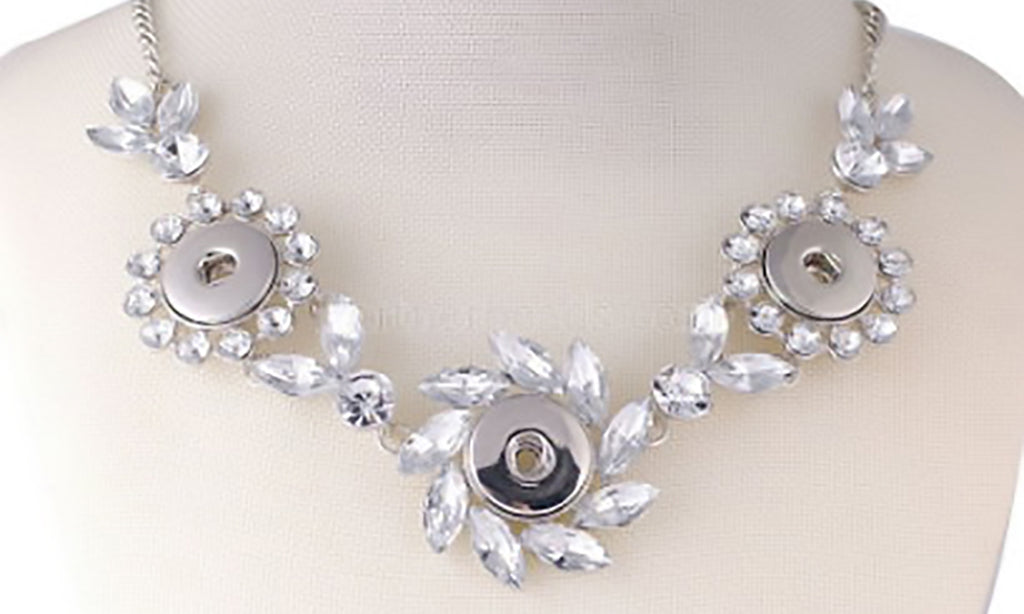 Necklace Multi Snap Fits 3 18mm Snap Buttons Rhinestone Star Metal Snap