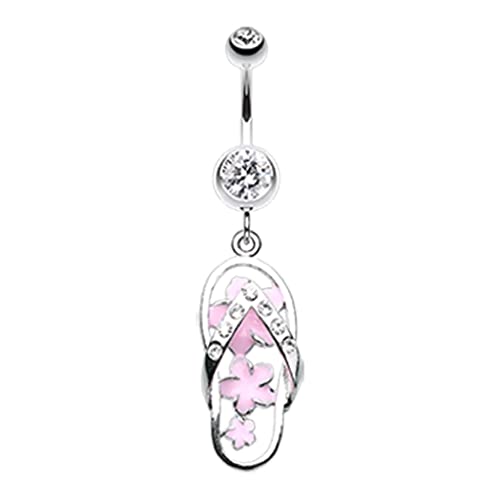 Belly Button Ring Hawiian Flower Sandal Navel