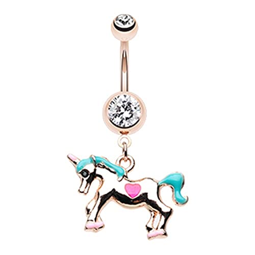 Belly Button Ring Enchanted Mystical Unicorn Navel Ring