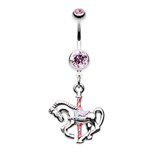 Belly Button Ring Carousel Merry-go-Round Horse