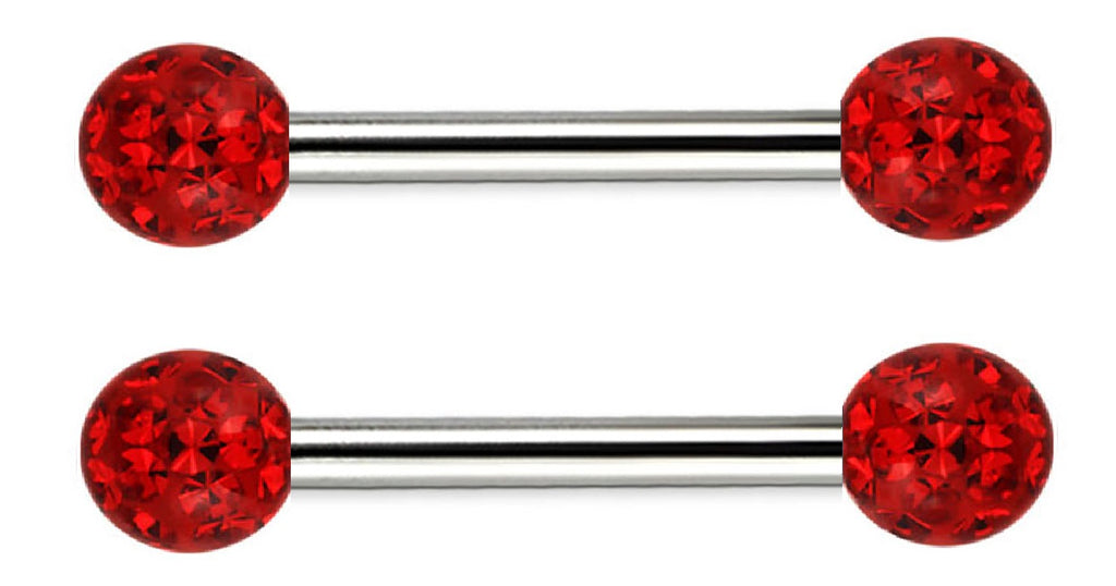 Nipple Ring 5mm ferido Nipple Barbell Sold as a pair red