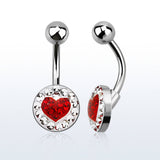 Belly Button Ring Navel Surgical steel belly button ring  disk ferido  gems heart design