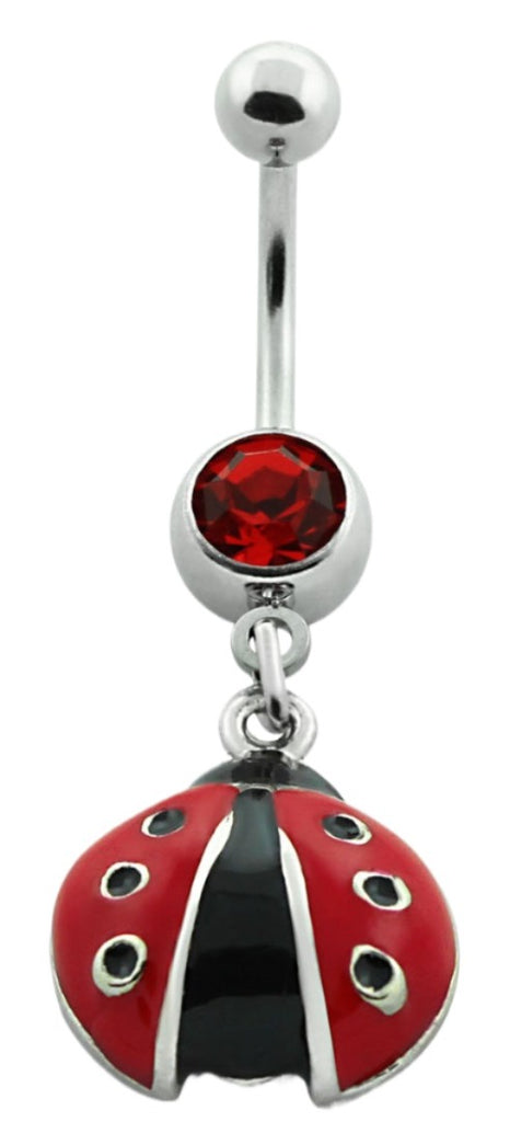 Belly Button Ring Navel Surgical steel Ladybug lady bug