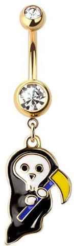 Belly Button Ring Navel Grim Reaper