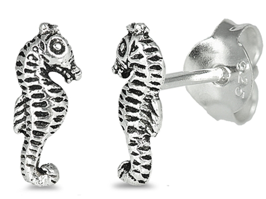 Earrings Seahorse Women Sterling Silver Post earrings 13+