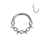Septum Hinged Nose Ring Chain Links Spikes Hoop