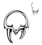 Septum Hinged Nose Ring Hoop Ring With Tribal Fangs