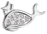 Push in top Implant Grade Titanium Threadless CZ Whale