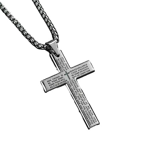 Body Accentz Cross Necklace and Pendant Christian Jewelry Stainless Steel