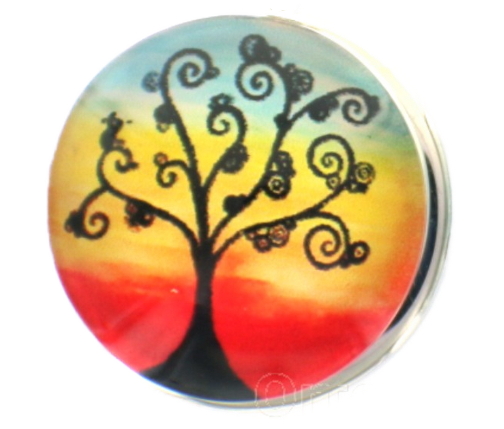 Snap glass tree of life add on clip button charms Interchangable Jewelry