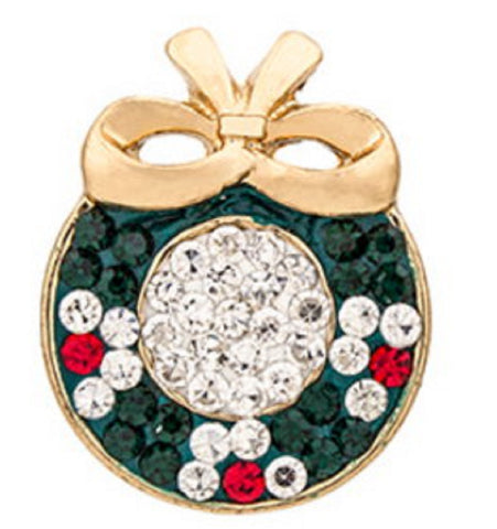 Snap button Crystal Christmas Wreath Interchangeable Jewelry 18mm