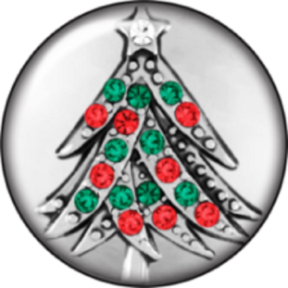 Snap button Christmas Tree 18mm Cabochon chunk charm