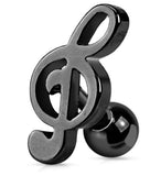 316L Surgical Steel Treble Clef Music Note Cartilage/Tragus Bar 16g - silveronte