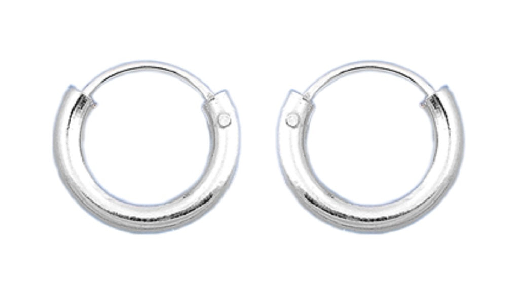 Sterling Silver 8mm Endless Wire Hoop Earrings