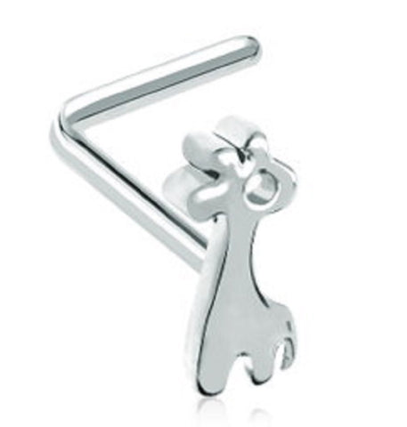 Body Accentz Nose Ring Dainty Baby Giraffe Calf L-Shape Stud 20g