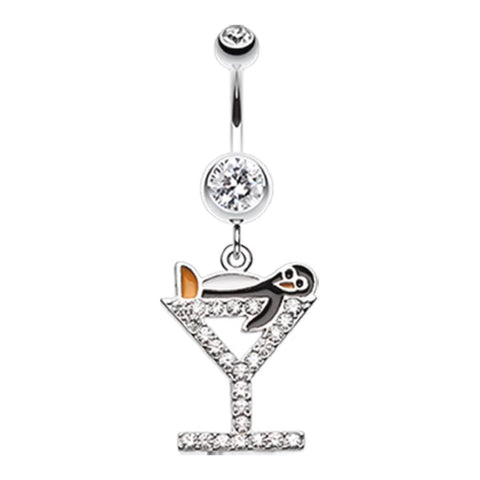 Body Accentz Belly Button Ring Happy Penguin Hour Martini Navel