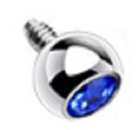 316L Internally Threaded Surgical Steel Press Fit Gem/3mm for Internally Threaded Dermal Anchors 14g 3mm dermal top sold individually