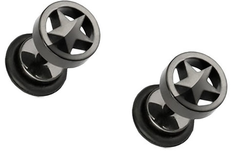 Body Accentz™ Earrings Rings Fake Star Cheater Plug 16 Gauge - Sold as a Pair HO647
