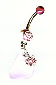 Belly Button Rings Rose Petal Dangle Navel