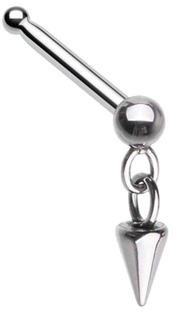 Nose Ring Stud Ball & Chain Spike Dangle Spike 316L Surgical Steel