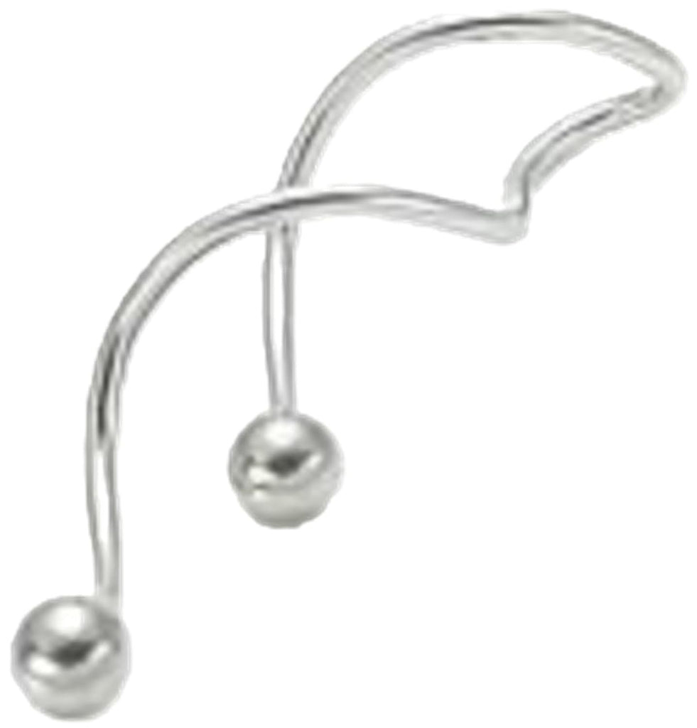 Body Accentz Spiral Belly Button Ring, 16G Stainless Steel Navel Jewelry with 4mm Balls, 36mm, Wearable in Ear or Nipple