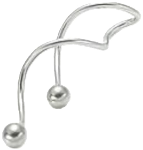 Body Accentz Spiral Belly Button Ring, 16G Stainless Steel Navel Jewelry with 4mm Balls, 36mm, Wearable in Ear or Nipple
