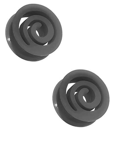 Plugs Earrings Rings  Flexible Silicone Double Flat Flared Spiral Pair 0 Gauge