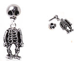 Tragus Piercing 316L Surgical Steel Two-Piece Skeleton Skull Dangle Earring 16g 1pc